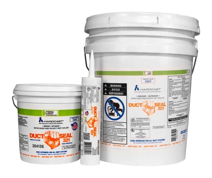 HARDCAST® DS321-25 Duct-Seal Water-Based Sealant, 11 oz Cartridge, Gray, Indoor/Outdoor