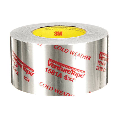 3M™ VentureClad™ 750351-15813 Foil Tape, 2.83 in W, 60.14 yd L, 2 mil Thick, Aluminum, 29 lb/in Tensile Strength, Silver