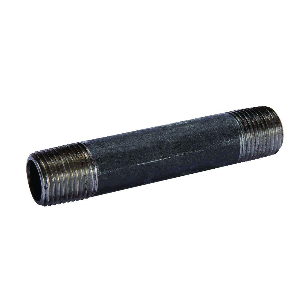 BRAMEC® 583-001 Close Pipe Nipple, 1/2 in, Black Steel, Threaded