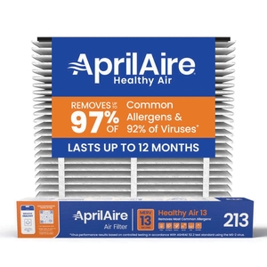 Aprilaire® 213 Air Filter, 20 in L, 25 in W, 4 in Thick, 13 MERV, Synthetic Fiber Filter
