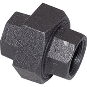 BRAMEC® 17281 Union, 1 in x 1 in, Material Construction: Malleable Iron, Black, Iron