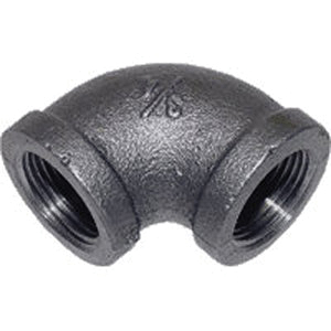 BRAMEC® 17288 Elbow, 1/2 in x 1/2 in, 90 deg, Material Construction: Malleable Iron, Black, Iron
