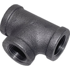 BRAMEC® 520-605 Tee, 1 in, Black Malleable Iron, Threaded