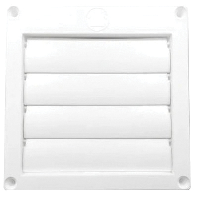 Builders Best® PML320 Series 110282 Louvered Vent Hood, 5-1/2 in H, 5-1/2 in W, 11-5/8 in D, For Duct Size: 4 in, White