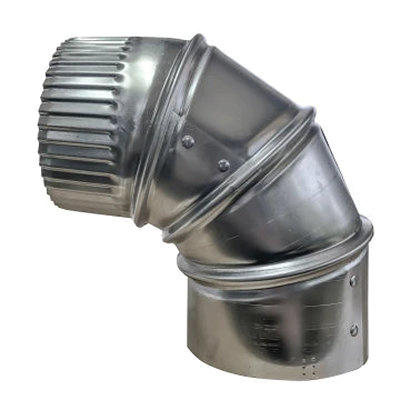 Builders Best® 110544 Standard Adjustable Elbow, Round Duct, 4 in x 4 in, 90 deg, 4 in Dia, Aluminum, 7-7/8 in L