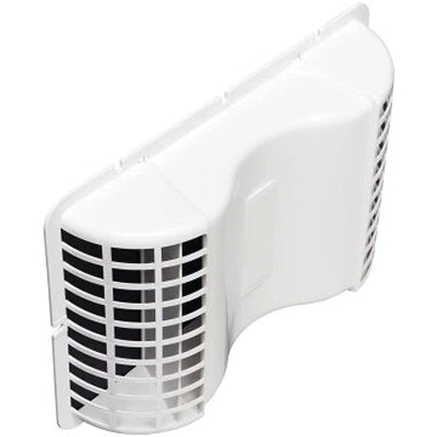 Builders Best® EVE Series 111574 Under Eave Vent, 7 in W, 10-1/8 in D, For Duct Size: 5 in, White