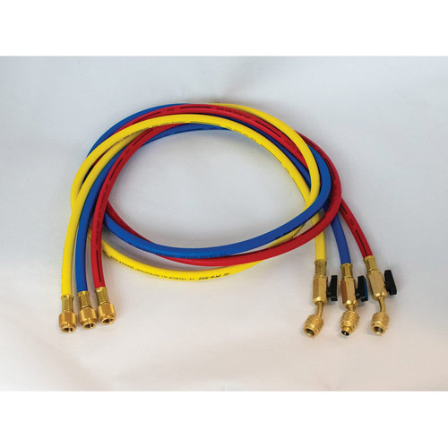 CPS® HP5ELH Premium Hose, 1/4 in x 1/4 in, Female x Female, 5 ft L Hose, Blue/Red/Yellow