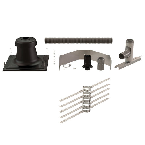 Centrotherm InnoFlue IFCK0235 Flex Chimney Liner Kit, 2 in Dia, 35 ft L, Polypropylene, Gray