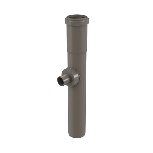 Centrotherm InnoFlue ISHDT02 Horizontal Drain Tee, 2 in, Polypropylene, 16.3 in L, 4.3 in W, Gray, 3 in Dia
