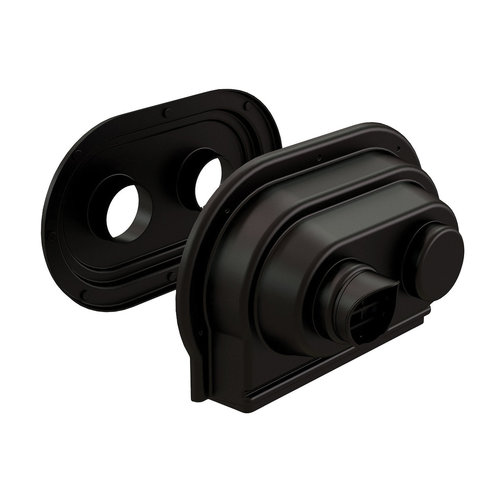 Centrotherm InnoFlue ISLPT0202 Low Profile Wall Termination With Interior Wall Plate and Bird Screen, 2 in, HDPE, Black