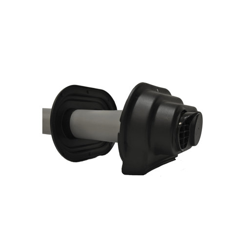 Centrotherm InnoFlue ISLPT0303 Low Profile Wall Termination With Interior Wall Plate and Bird Screen, 3 in, HDPE, Black