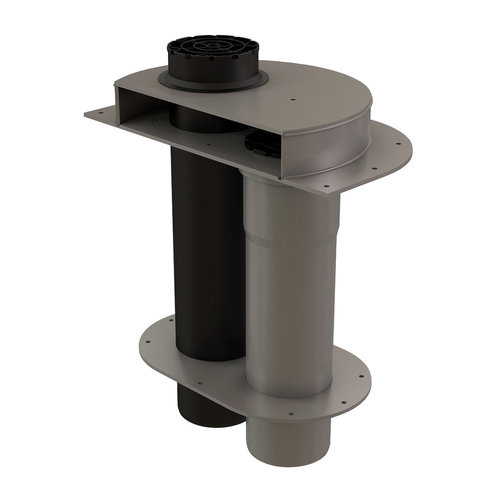 Centrotherm InnoFlue ISLPT0303 Low Profile Wall Termination With Interior Wall Plate and Bird Screen, 3 in, HDPE, Black