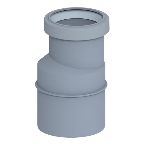 Centrotherm ISRD0302 Eccentric Reducer With Stop, 3 x 2 in, Polypropylene, 5.4 in L, Gray