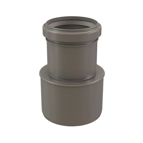 Centrotherm InnoFlue ISRD0403 Eccentric Reducer, 4 x 3 in, Polypropylene, 6-1/2 in L, Gray