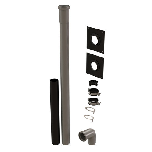 Centrotherm InnoFlue ISVKH02 Single Wall Horizontal Vent Kit, 2 in, Polypropylene, 9.6 in L, 9.6 in W