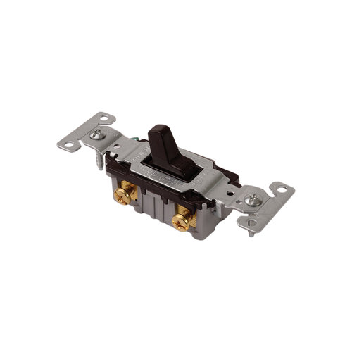 Devco ED1262-2 Toggle Switch, 2-Pole, 120/277 V Switching Voltage, 15 A Switching Current, Brown