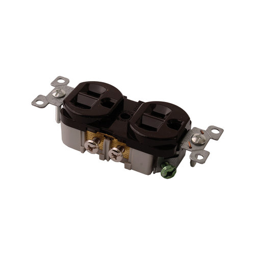 Devco ED270 Duplex Receptacle, 15 A, 125 V, Brown, 2-Pole