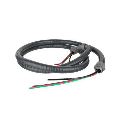 DiversiTech® 6-12-6NM Standard Whip, 6 ft L, 10 AWG Wire, Flexible Conduit, 1/2 in Conduit, 3-Conductor
