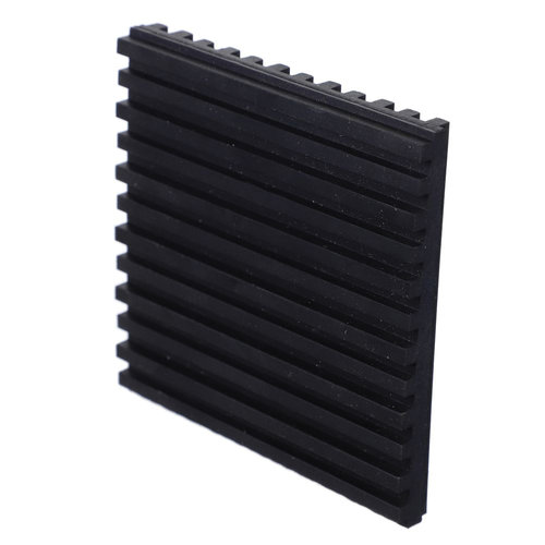 DiversiTech® MP-3 Anti-Vibration Pad, 3 in H, 3 in W, 3/8 in D, Rubber, Anti-Vibration: Yes, Black