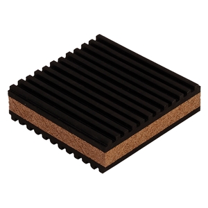 DiversiTech® MP-3C Anti-Vibration Pad, 3 in H, 3 in W, 7/8 in D, Cork/Rubber, Anti-Vibration: Yes, Black/Brown