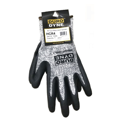 Duro Dyne® 010066 Hi-Cut Resistant Gloves, Polyester, Black, Disposable: No