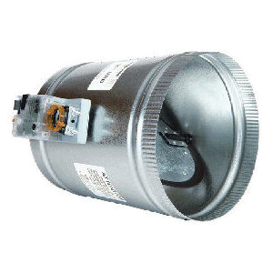EWC® 12URD Damper, Round Duct, 12 in Dia, 24 V, Motorized: Yes, 1.5 in-WC Maximum Static, 14 in L, Galvanized Steel
