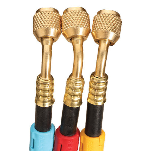 Fieldpiece HR3 Open Valve Hose Set, 1/4 x 1/4 in, 5 ft L Hose, 800 psi Max Working Pressure
