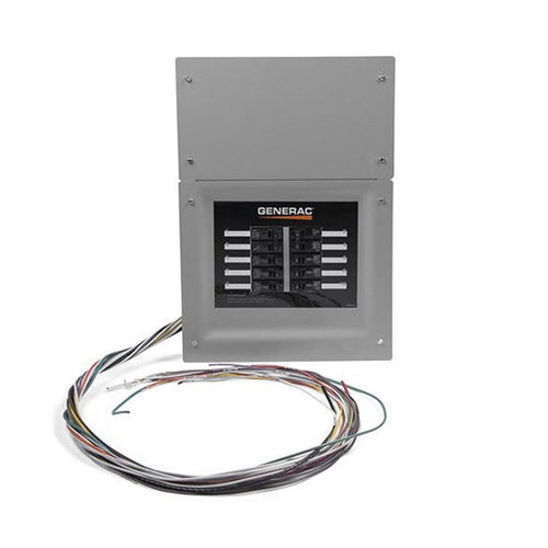 Generac® RXG10EZA1 10-Circuit Automatic Transfer Switch, 120/240 V Control, 50 A Switching Current, NEMA 1 NEMA, Steel