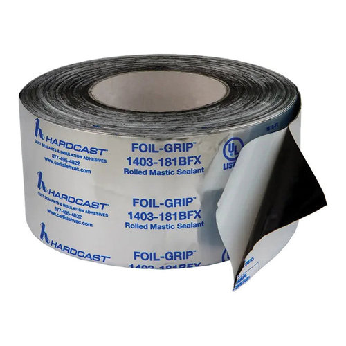 HARDCAST® Foil-Grip™ 1403 309780 Sealant Tape, 3 in W, 100 ft L, 17 mil Thick, Butyl, 1400 psi Tensile Strength, Gray