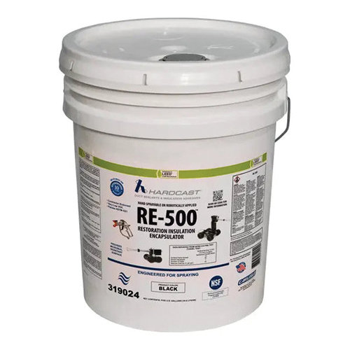 HARDCAST® RE-500 319024 Restoration Insulation Encapsulator, Liquid, 5 gal, Pail, Base Chemical: Synthetic Late, Black