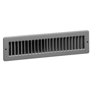 Hart & Cooley® 420 Series 011306 Toe Space Grille, For Duct Size: 10 x 4 in, Steel, Bright White Enamel, 5-1/2 in H
