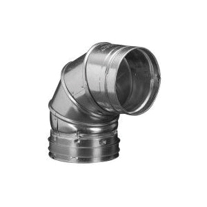 Hart & Cooley® 016108 Adjustable Elbow, 4 in, 90 deg, 26 ga Gauge, Aluminum/Galvanized Steel, 4 in Dia