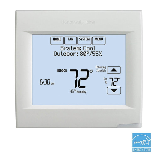 Honeywell Home VisionPRO® 8000 TH8321WF1001/U Wi-Fi Programmable Smart Thermostat, 3H/2C, 2H/2C-Stage, Arctic White