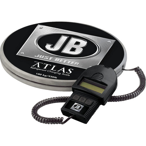 JB Industries ATLAS® DS-20000 Digital Refrigerant Scale, 220 lb, LCD Display, Battery, 60 hr Battery