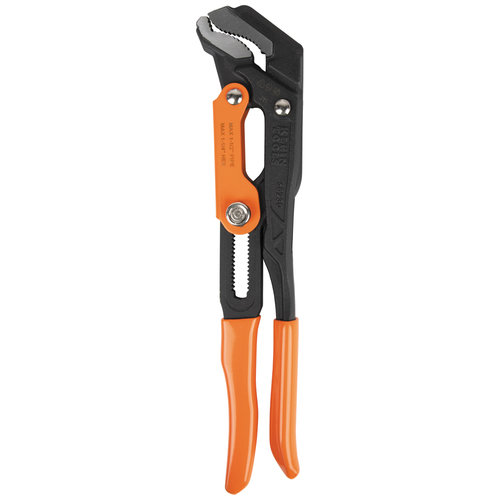 KLEIN TOOLS® 68230 Quick Adjust S-Jaw Pipe Wrench, SAE, 1-1/2 in Jaw, 3-Point, Alloy Steel Body, 13 in L, 3.1 in W