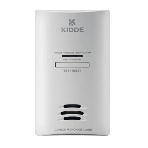 Kidde® 21025772 Carbon Monoxide Alarm, Battery, Hardwired, Sound, Visual Alarm, (2) AA, 120 V, 2-3/4 in H, 4-1/2 in W