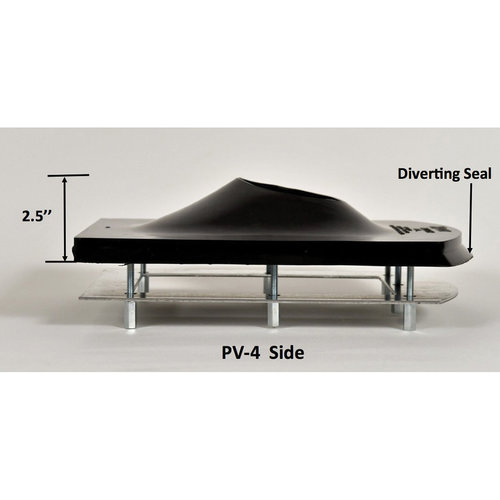 Kozy Kollar PV-4 Roof Flashing Kit, For Pipe Size: 4 in, EPDM, 12-3/4 in L Base, 9-1/4 in W Base, 2-1/2 in H