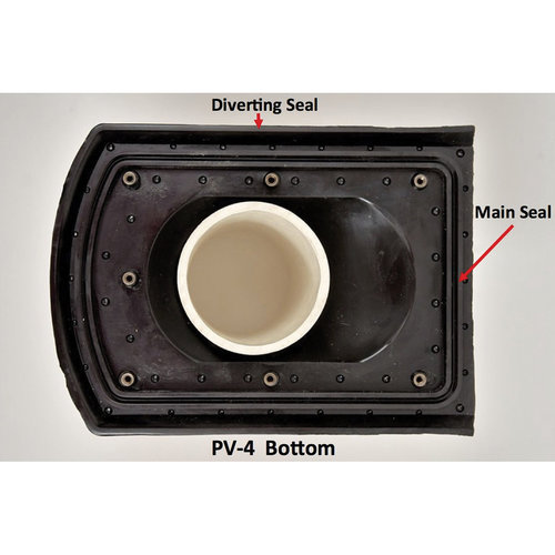 Kozy Kollar PV-4 Roof Flashing Kit, For Pipe Size: 4 in, EPDM, 12-3/4 in L Base, 9-1/4 in W Base, 2-1/2 in H