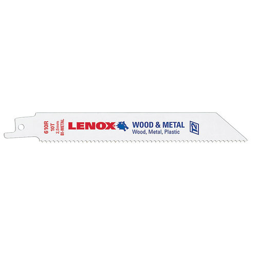 LENOX® 20562610R Reciprocating Blade, 0.035 in Thick, 10 TPI, Bi-Metal, 6 in L, 3/4 in W