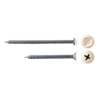 Malco® Zip-in® HW8X2ZW Register Screw, Phillips Head, White Painted, 1/4 in Head