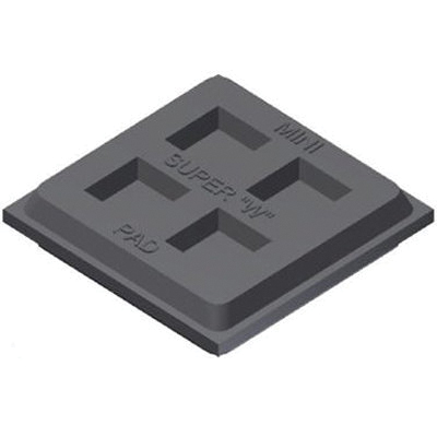 Mason Industries R18X18SW Mini-Super W-Waffle Pad, 18 in H, 18 in W, 3/8 in D, Rubber, Natural