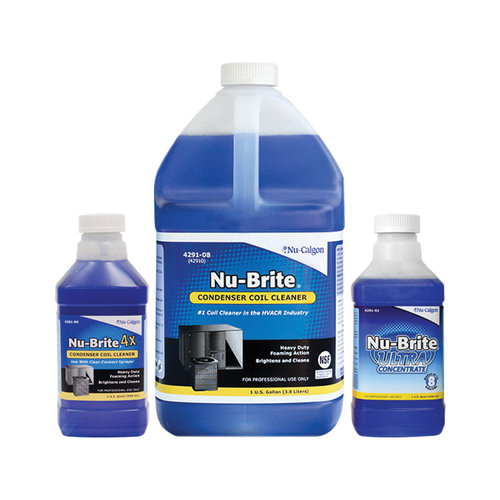 Nu-Calgon Nu-Brite 4291-08 Coil Cleaner, Liquid, 1 gal, Bottle, Base Chemical: Sodium Hydroxide
