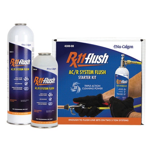 Nu-Calgon Rx11-flush 4300-08 Flush Starter Kit, 1 lb, Can, R-410A Refrigerant, Gas