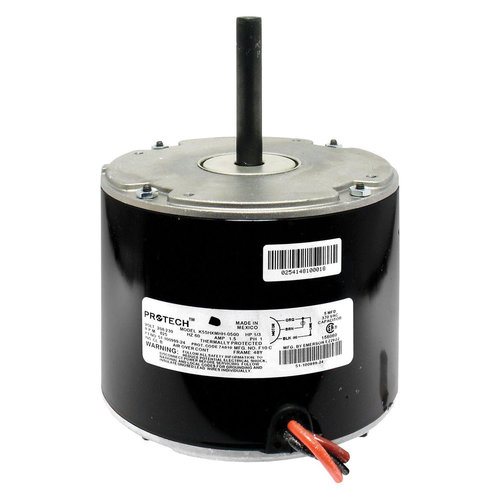PROTECH™ 51-102500-10 Condenser Motor, 1/3 hp Motor, 230 V, 1 ph, 825 rpm Motor, 48 NEMA, 1-Speed, 1/2 in Dia Shaft