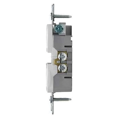 Pass & Seymour® Trademaster® 3232W Duplex Receptacle, 15 A, 125 V, NEMA 5-15R, 3.31 in H, 1.32 in W, 1 in D, White