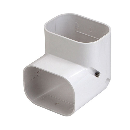 SLIMDUCT® 86102 90 deg Vertical Elbow, White, PVC, 3-3/4 in, 4-5/8 in L, 4-1/4 in W, 4-5/8 in H