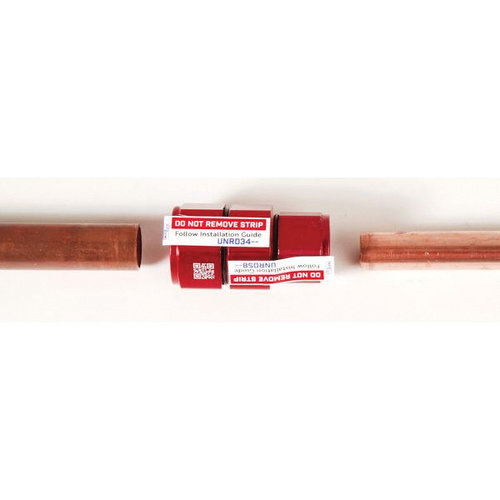 SmartLock® UNRD1238 Union Reducer, 1/2 in x 1/2 in, Material Construction: Aluminum Alloy, 2.248 in L, Red