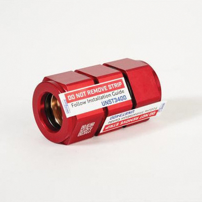 SmartLock® UNST5800 Straight Union, 5/8 in x 5/8 in, Material Construction: Aluminum Alloy, 2.472 in L, Red