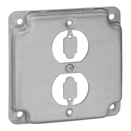 Steel City® RS12 Box Cover, Galvanized Steel, Surface Installation/Mounting, 5 cu-in, 4 in H, 4 in W, 1/2 in D, Silver