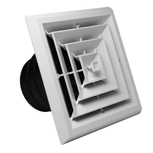 TRUaire® 81914 Air Diffuser, For Duct Size: 8 x 8 in, Square Duct, Ceiling Installation/Mounting, 4-Way Deflection